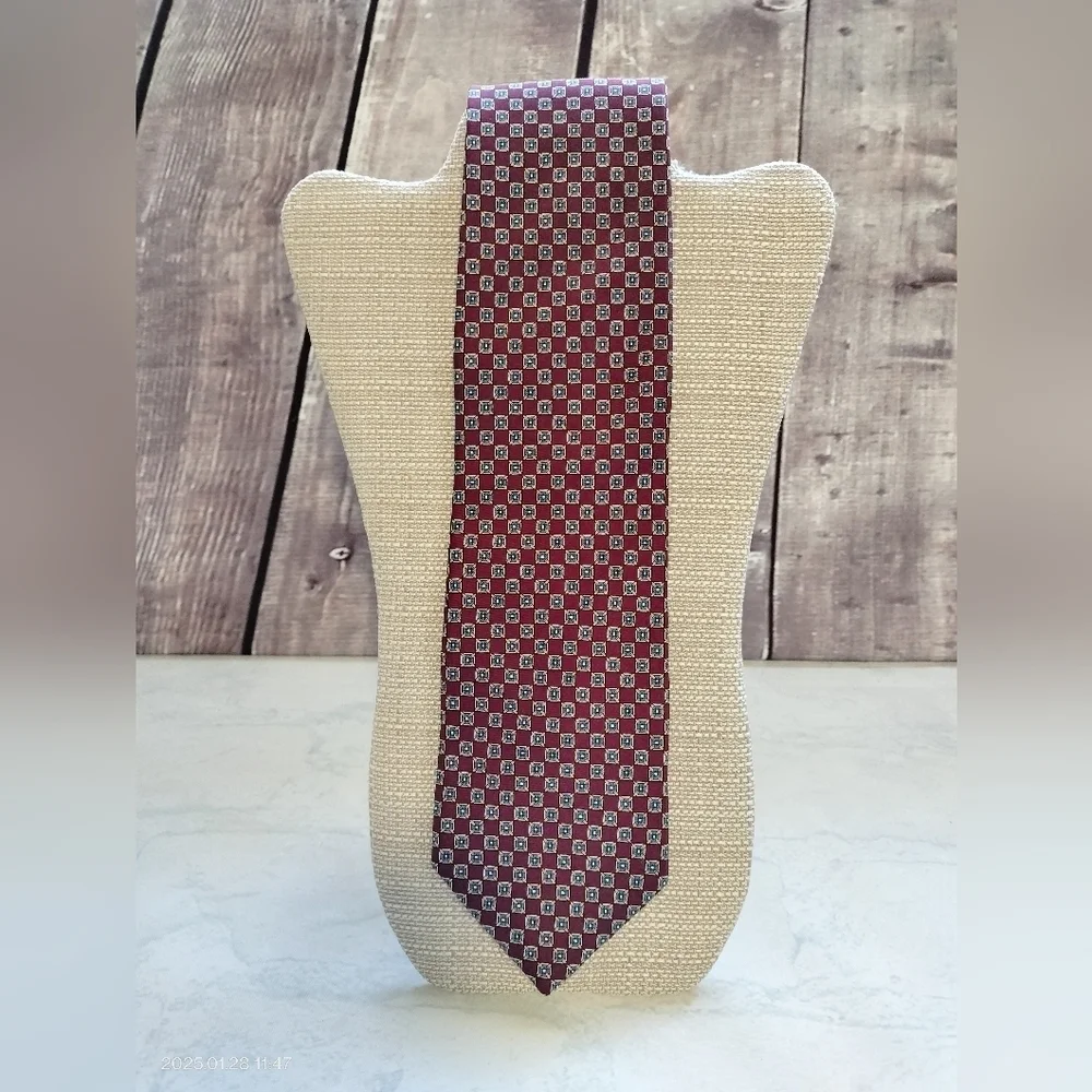 Angelo Bosani The Tie Rack  Necktie Stylish Silk Geometric Pattern Made in Italy